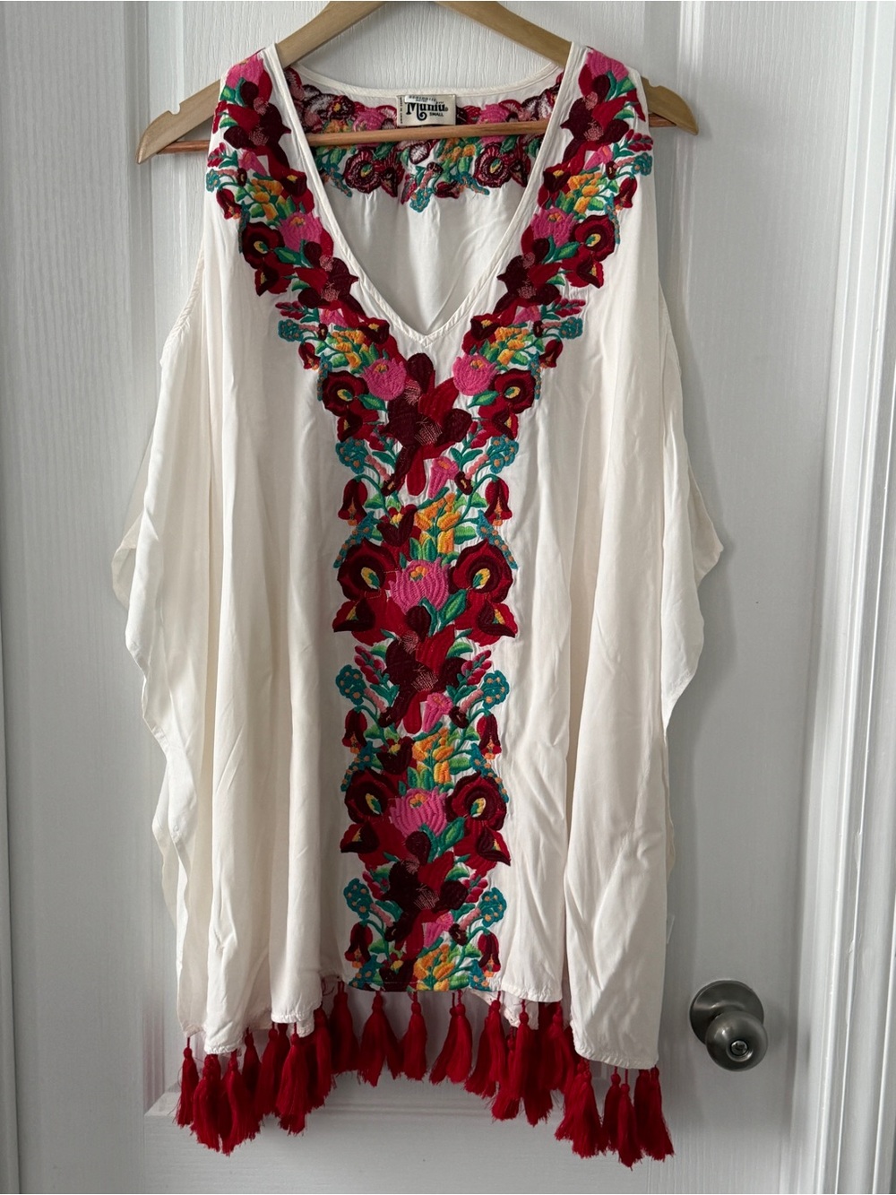 Show Me Your Mumu Jaden Tunic Embroidered Cold Shoulder Dress White Small